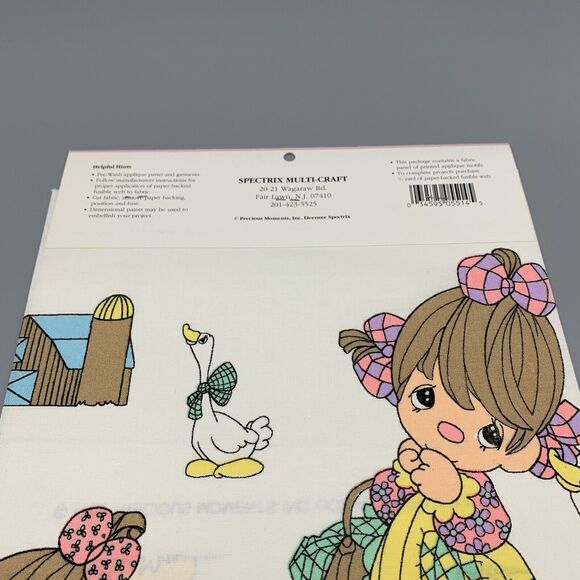 Vtg Precious Moments Sew Free Fabric Applique 514 Goose Girl Spectrix NOS Lamb - Picture 7 of 10